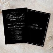 Invitation Dîner de répétition noir et blanc