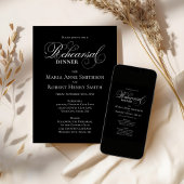 Invitation Dîner de répétition noir et blanc