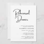 Invitation Dîner de répétition noir et blanc élégant et moder (Devant)