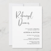 Invitation Dîner de répétition noir et blanc élégant et moder (Devant)