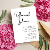 Invitation Dîner de répétition noir et blanc élégant et moder