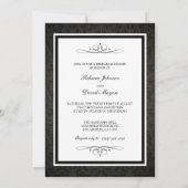 Invitation Dîner de répétition noir et gris foncé (Dos)