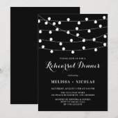 Invitation Dîner de répétition noire avec une chaîne blanche (Devant / Derrière)