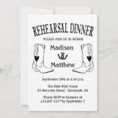 Invitation Dîner de répétition occidentale Boots Mariage Cowb (Devant)