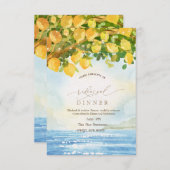 Invitation Dîner de répétition Océan de citrons aquarelle (Devant / Derrière)