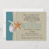 Invitation Dîner de répétition Ocean et Burlap Look (Devant)