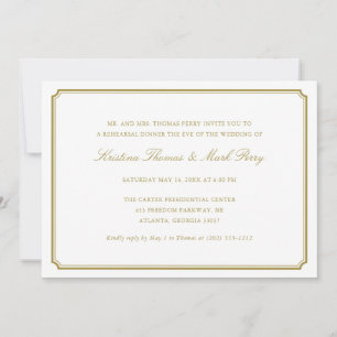 Invitation Dîner de répétition officiel du Mariage d'or