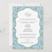 Invitation Dîner de répétition Omphalodes Blue et Basil Green (Devant)