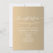 Invitation Dîner de répétition or élégant (Devant)