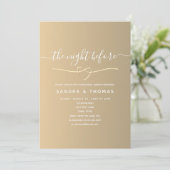 Invitation Dîner de répétition or élégant (Debout devant)