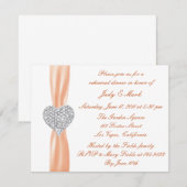 Invitation Dîner de répétition Orange Diamond Heart Invitatio (Devant / Derrière)