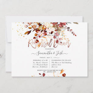 Invitation Dîner de répétition Orange Eucalyptus