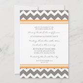 Invitation Dîner de répétition Orange Grey Chevron (Dos)