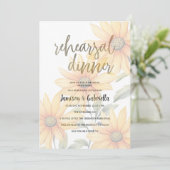 Invitation Dîner de répétition Orange vert tournesol floral (Debout devant)