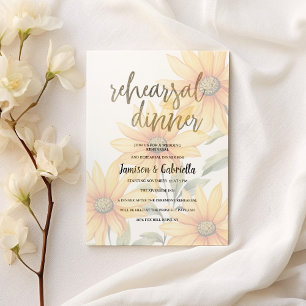 Invitation Dîner de répétition Orange vert tournesol floral