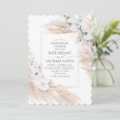 Invitation Dîner de répétition Pampas Grass and White Orchids (Debout devant)