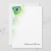 Invitation Dîner de répétition Peacock Peinture à la main (Dos)