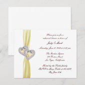 Invitation Dîner de répétition personnalisée Citron Coeurs (Devant / Derrière)