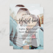 Invitation Dîner de répétition photo fanée en gros (Devant / Derrière)