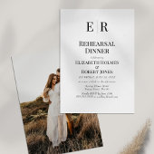 Invitation Dîner de répétition photo personnalisé Monogramme