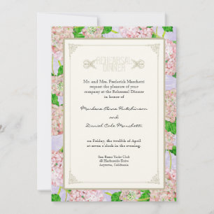 Invitation Dîner de répétition - Pink Hydrangea Lace Floral