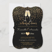 Invitation Dîner de répétition PixDezines/Bulles Champagne (Devant)