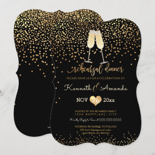 Invitation Dîner de répétition PixDezines/Bulles Champagne