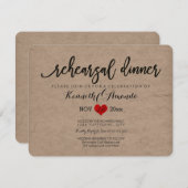 Invitation Dîner de répétition PixDezines/Papier artisanal Fa (Devant / Derrière)