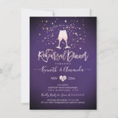 Invitation Dîner de répétition PixDezines Plum Champagne Rose (Devant)