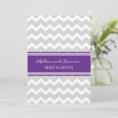 Invitation Dîner de répétition Plum Grey Chevron (Debout devant)