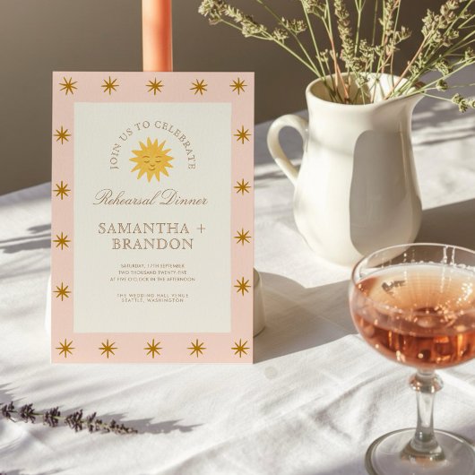 Invitation Dîner de répétition populaire céleste