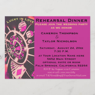 Invitation Dîner de répétition pour les dés d'amour