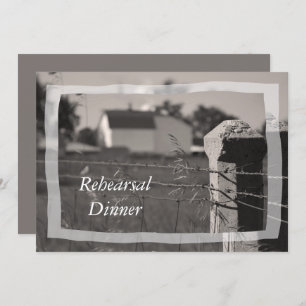 Invitation Dîner de répétition pour Mariage de ferme de campa