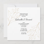 Invitation Dîner de répétition pour Mariage de la feuille de  (Devant)