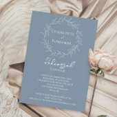Invitation Dîner de répétition pour Mariage Dusty Blue Minima