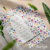 Invitation Dîner de répétition pour Mariage Fleur sauvage bei