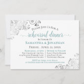 Invitation Dîner de répétition pour Mariage Turquoise et élég (Devant)