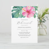 Invitation Dîner de répétition pour Mariages botaniques tropi (Debout devant)
