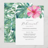 Invitation Dîner de répétition pour Mariages botaniques tropi (Devant / Derrière)