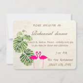 Invitation Dîner de répétition pour Mariages de Flamants rose (Devant)