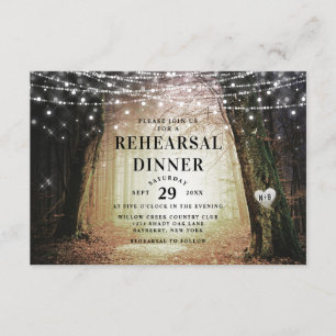 Invitation Dîner de répétition pour Mariages forestiers encha