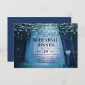 Invitation Dîner de répétition pour Mariages forestiers encha (Devant / Derrière)