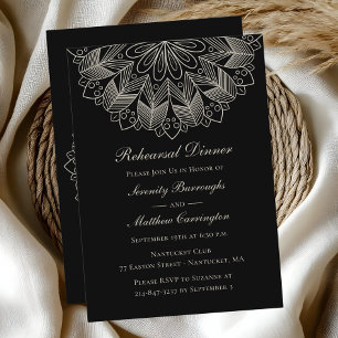 Invitation Dîner de répétition pour Mariages indiens noirs Ma