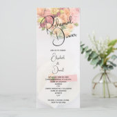 Invitation Dîner de répétition pour table florale rose (Debout devant)