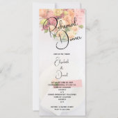 Invitation Dîner de répétition pour table florale rose (Devant)