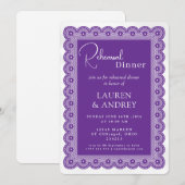 Invitation Dîner de répétition Purple Lace (Devant / Derrière)