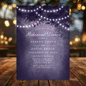 Invitation Dîner de répétition Purple Rustic Tree Lights