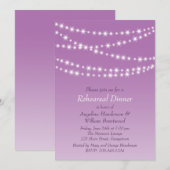 Invitation Dîner de répétition Radiant Orchid Twinkle Lights (Devant / Derrière)