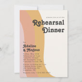 Invitation Dîner de répétition Rainbow des années 70 (Devant)