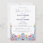 Invitation Dîner de répétition Rainbow Fiesta mexicain animé (Devant)